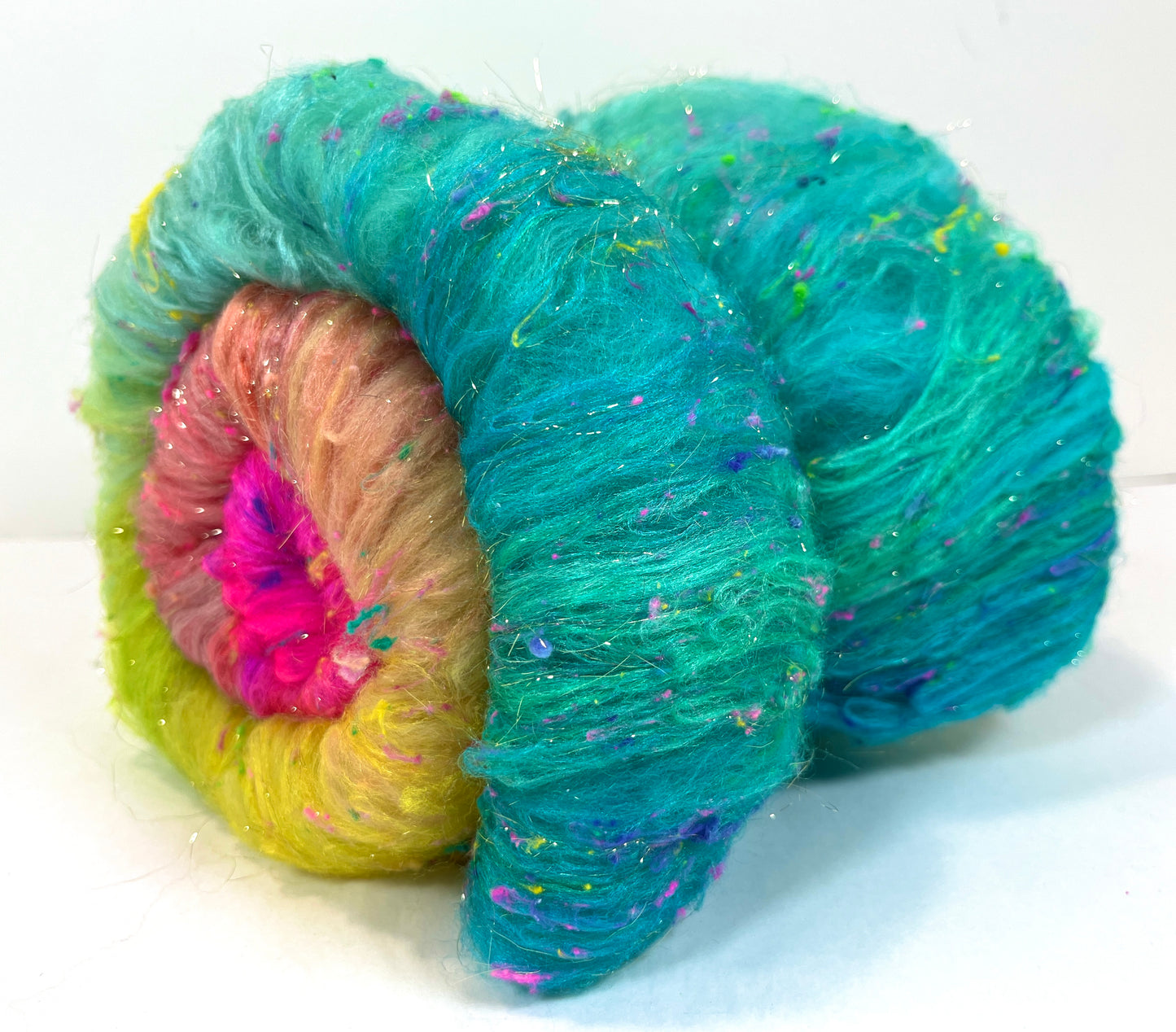 Fairy Dust Batt 0104-03 - 2.7 oz Polwarth wool, silk, noils, spinning fiber, drumcarded, handspinning, nuno, felting wool