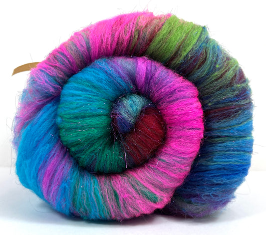 Crayon Box Batt 0701-10 - 3.9 oz Soft wool, sparkle, spinning fiber, drumcarded, handspinning, nuno, felting wool