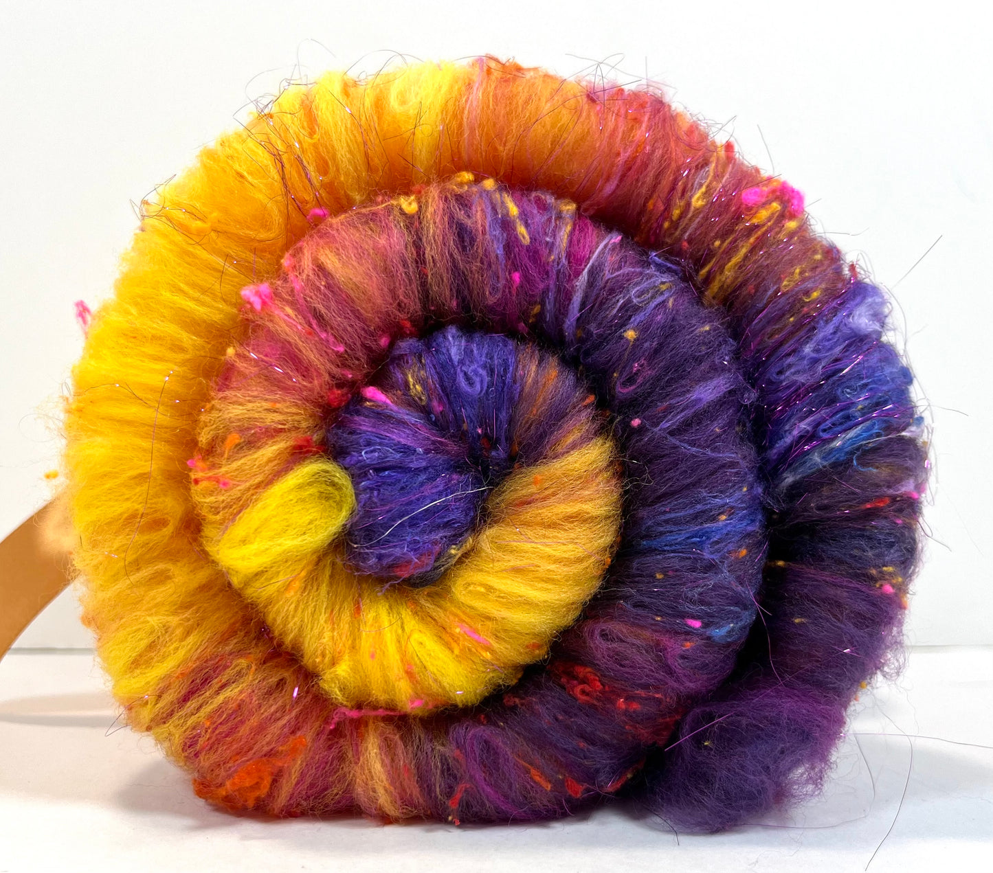 Sassy SC Batt 0504-04 - 2.6 oz Polwarth wool, silk, noils, spinning fiber, drumcarded, handspinning, nuno, felting wool