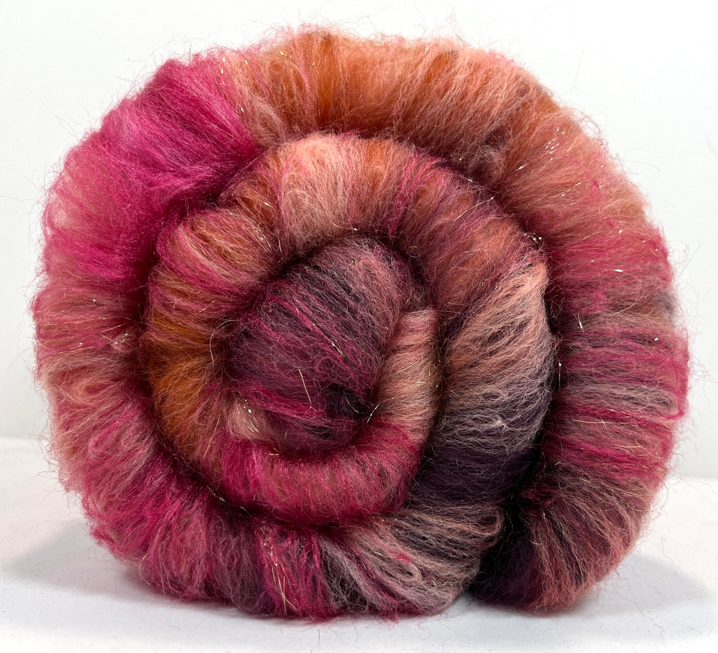 Rowena Special Batt 0829-01 - 3.4 oz Polwarth and Corriedale wool, silk, sparkle, spinning fiber, handspinning, nuno, felting wool, weaving, spindle