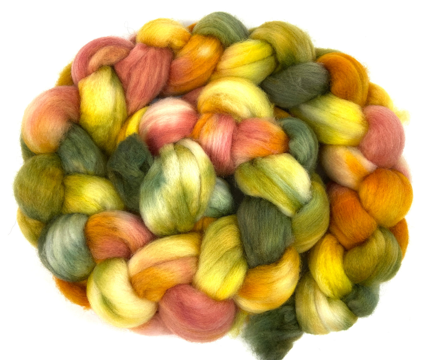 Nasturtiums SC - 4 oz hand dyed wool combed top, roving, spinning fiber, handspinning, felting