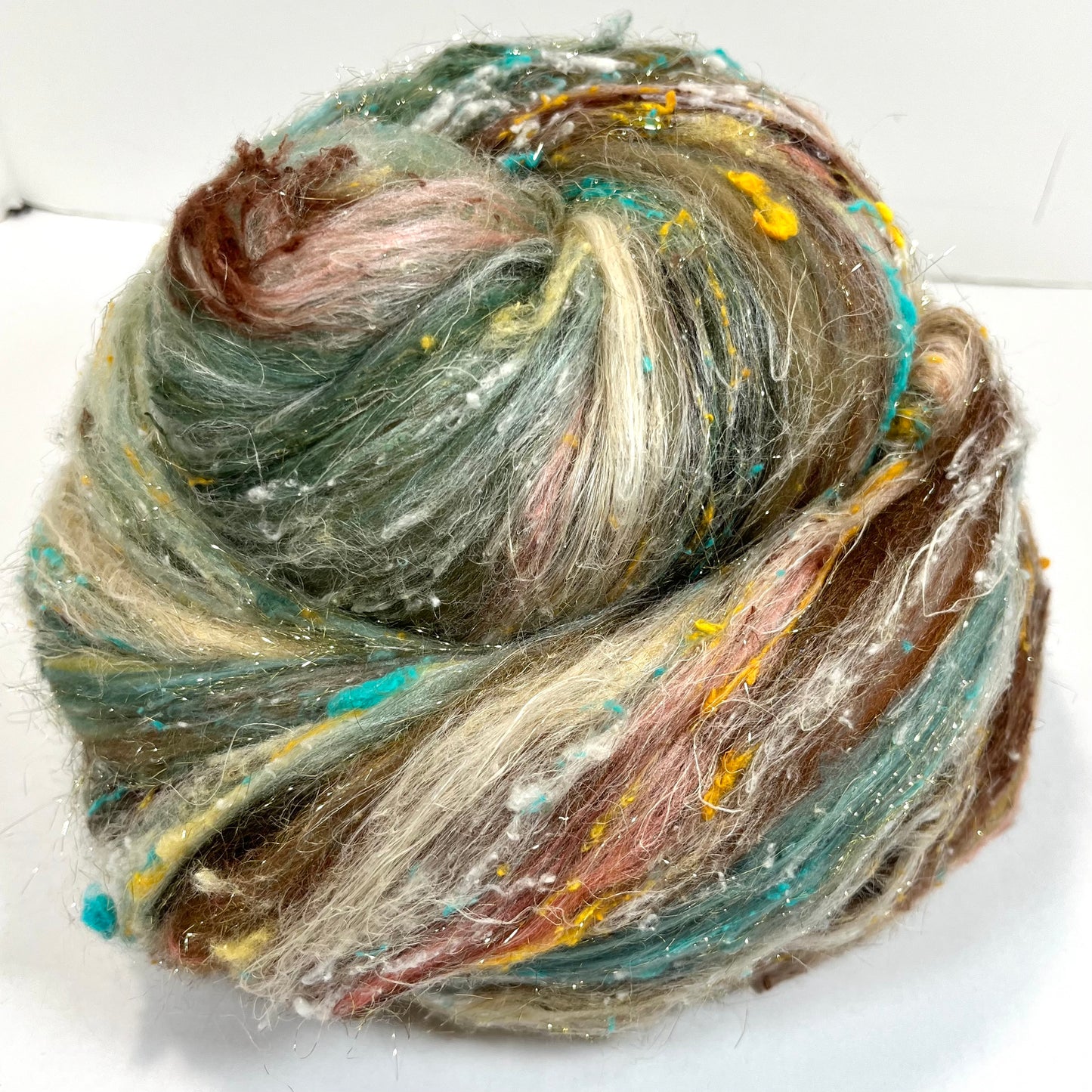 Prairie Batt 0730-01 - 4.3 oz soft wool, silk, noils, spinning fiber, drumcarded, handspinning, nuno, felting wool