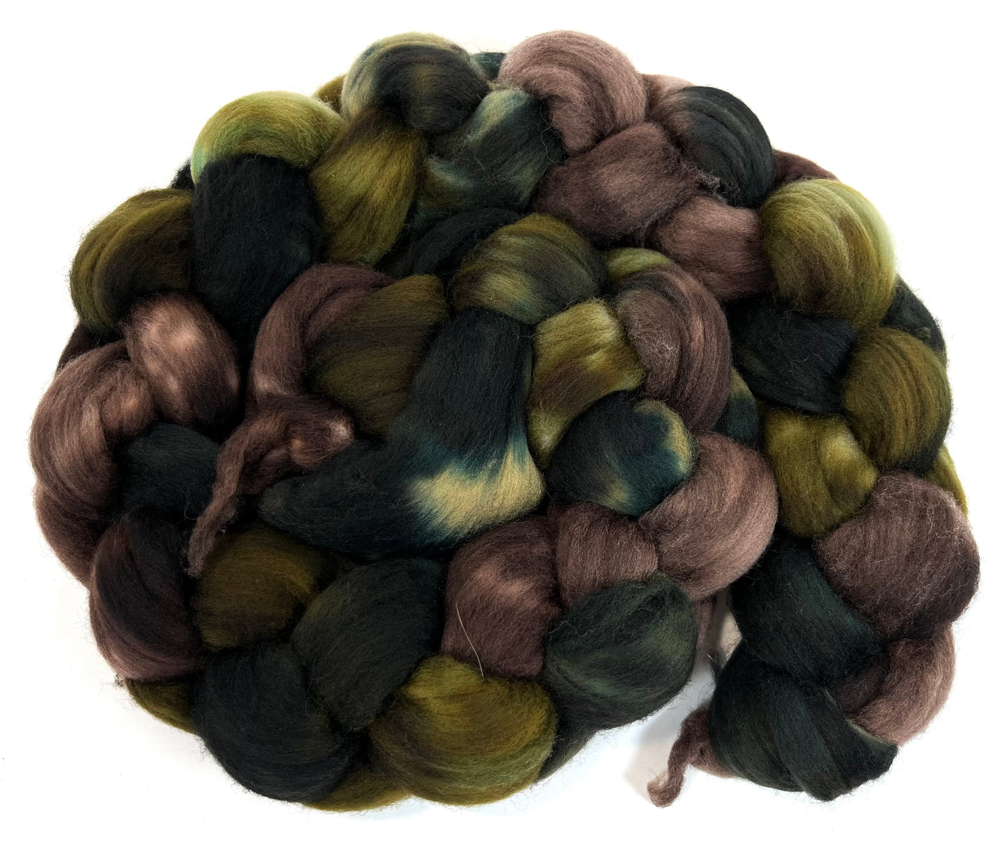 Peat Bog SC Oopsie - 4 oz Targhee combed top, roving, spinning fiber, handspinning, felting, needle felting, weaving supplies