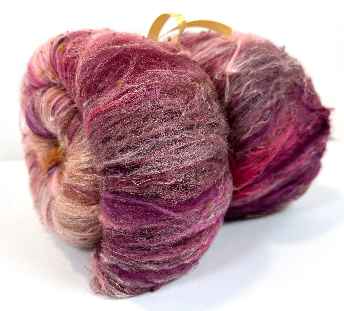Rowena Batt 1111-01 - 2.7 oz Corriedale wool, silk, hemp, noils, spinning fiber, drumcarded, handspinning, nuno, felting wool