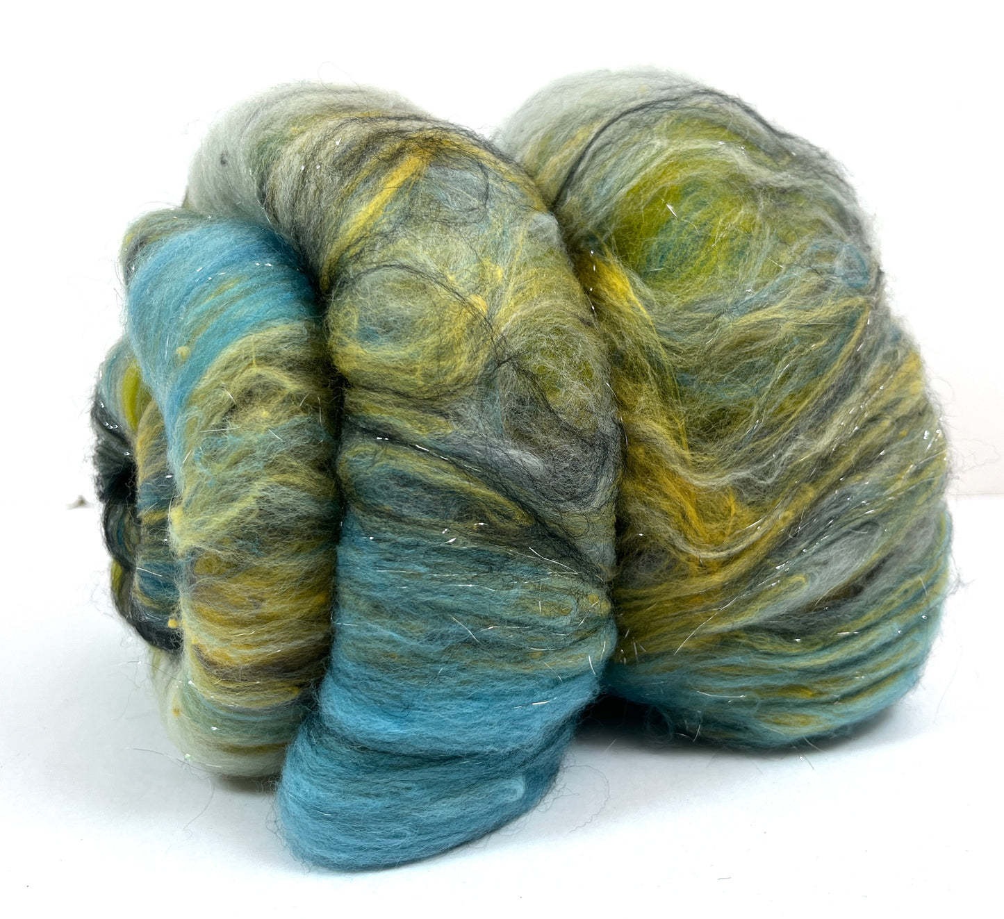 Crayon Box Batt 0601-02 - 4.6 oz Soft wool, sparkle, spinning fiber, drumcarded, handspinning, nuno, felting wool