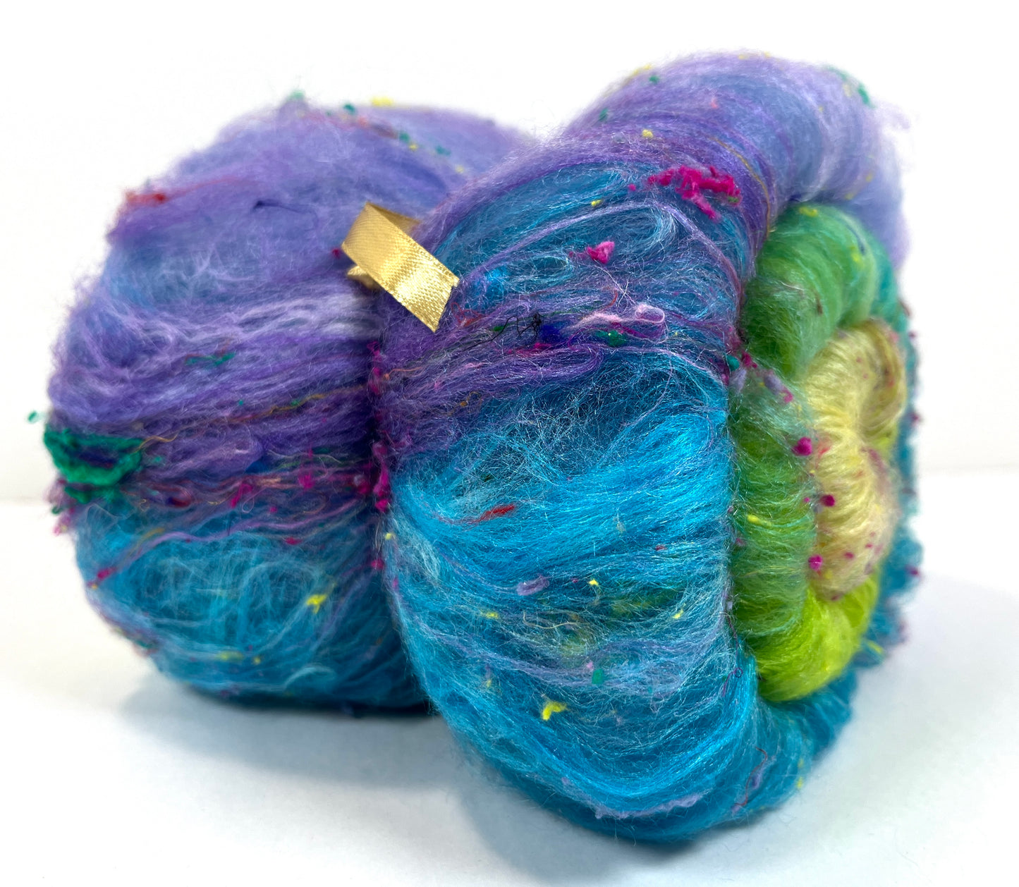 Chrysalis Batt 1107-03 - 2.4 oz Falkland Merino wool, silk, noils, spinning fiber, drumcarded, handspinning, nuno, felting wool