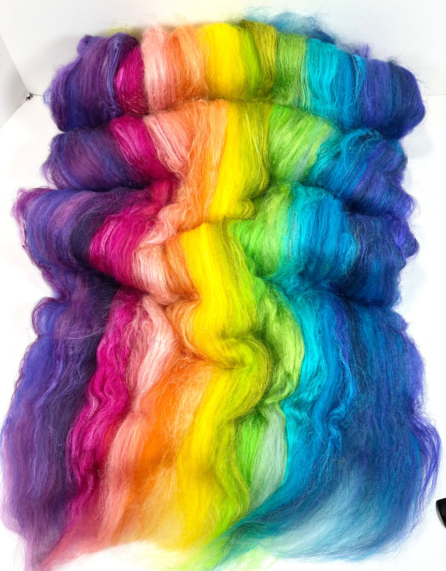 Art Batt 0801-03 - 3.5 oz soft wool, tussah silk, spinning fiber, drumcarded, handspinning, nuno, felting wool