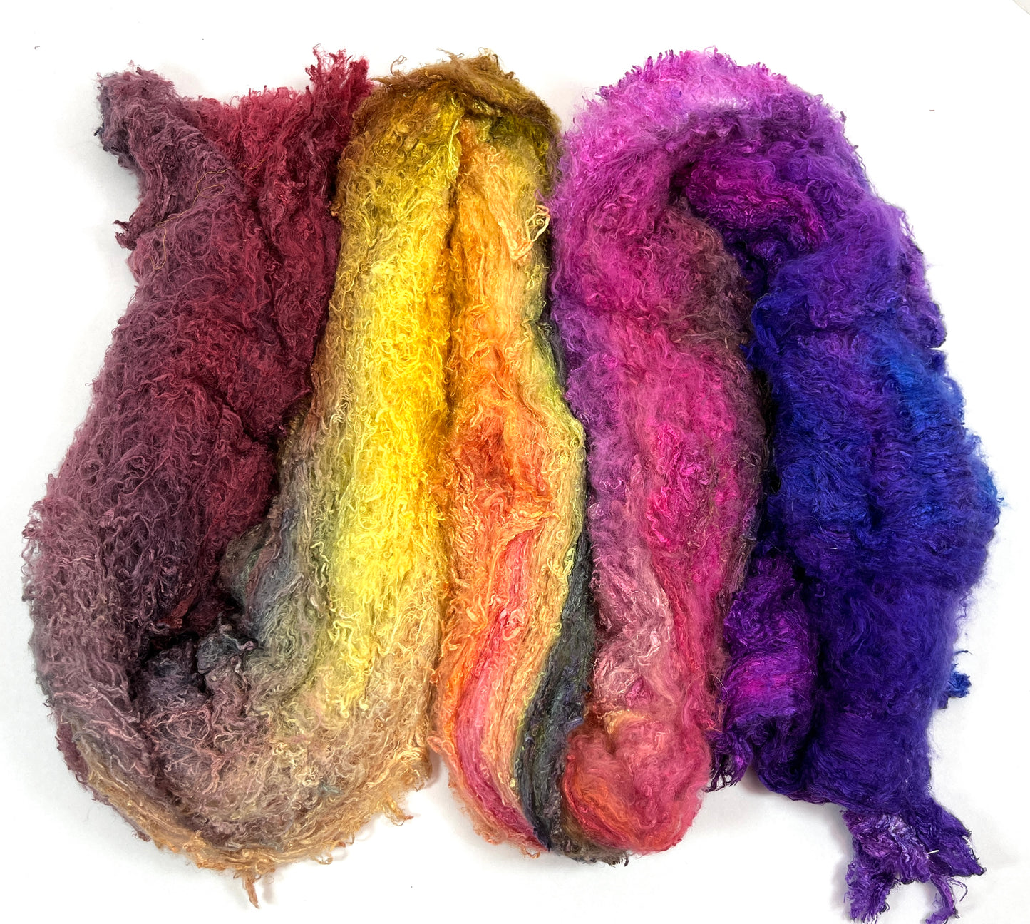 Silk Laps, 0519-02, 2.8 oz, mulberry silk, nuno, wet felting, spinning fiber, art yarn, handspinning, felting fiber, corespinning, nunofelting
