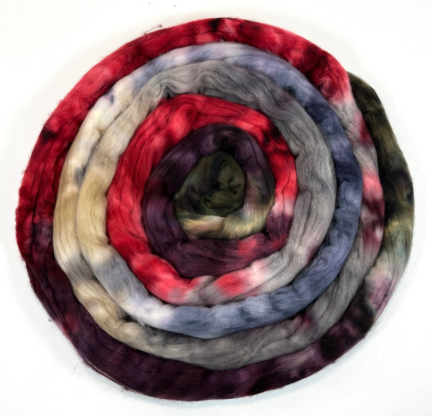 Ghoulish MG - 4 oz hand painted wool combed top, roving, spinning fiber, handspinning, felting