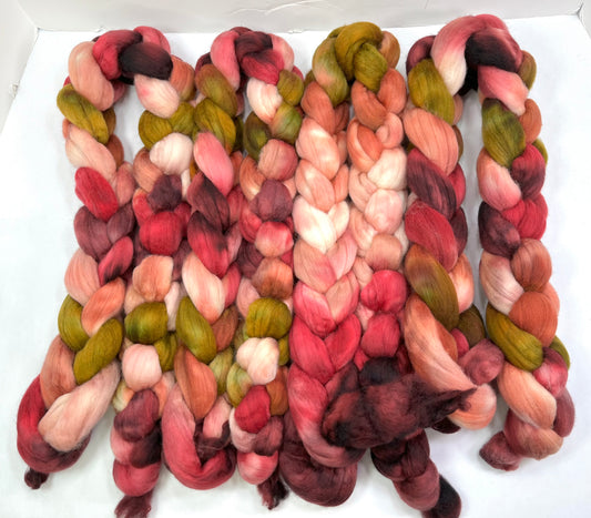 Rowena Oopsies - 4 oz Falkland Merino or Targhee combed top, roving, spinning fiber, handspinning, felting, needle felting, weaving supplies