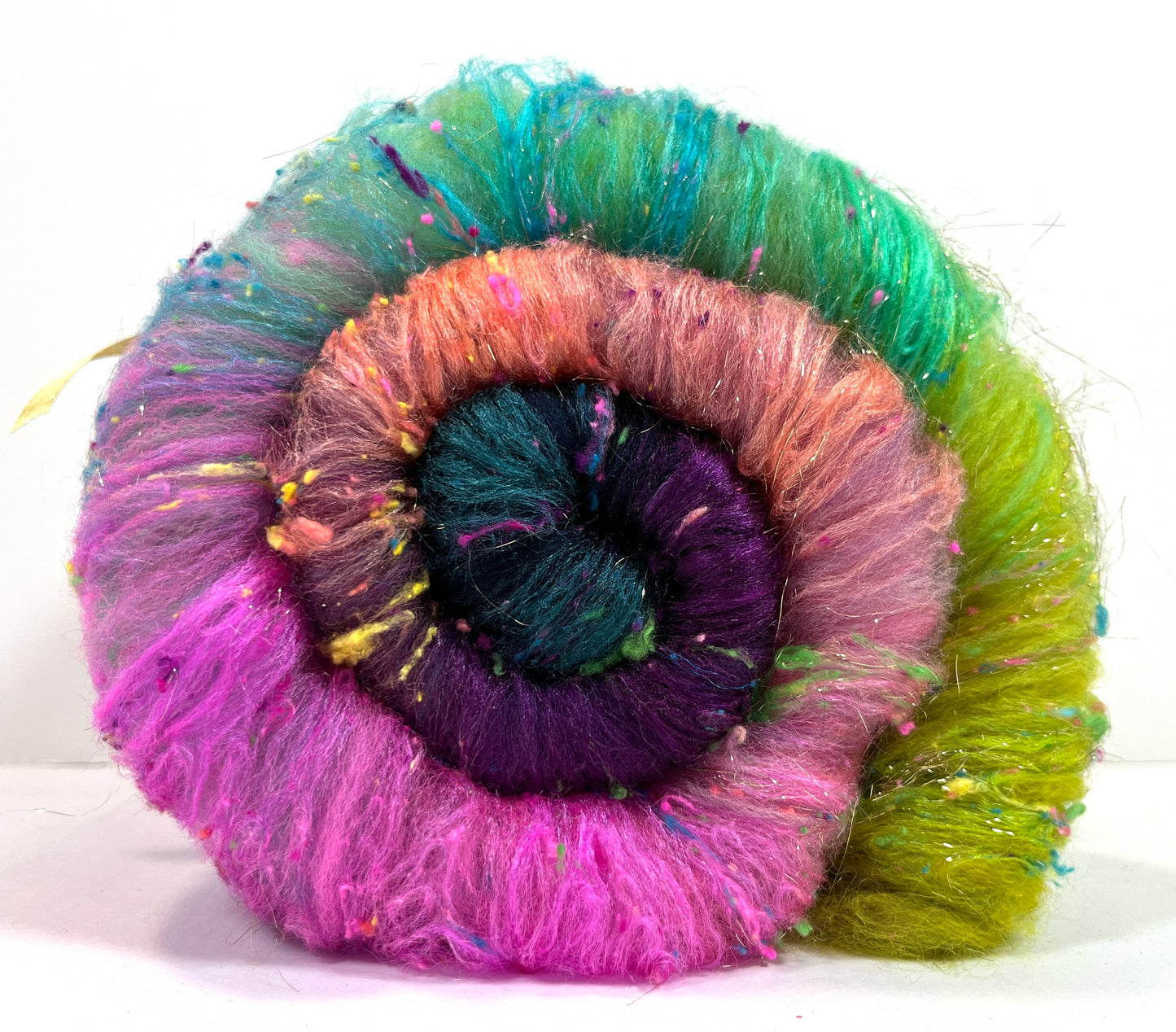 Drama Queen Batt 0407-02 - 2.8 oz Polwarth wool, silk, noils, spinning fiber, drumcarded, handspinning, nuno, felting wool