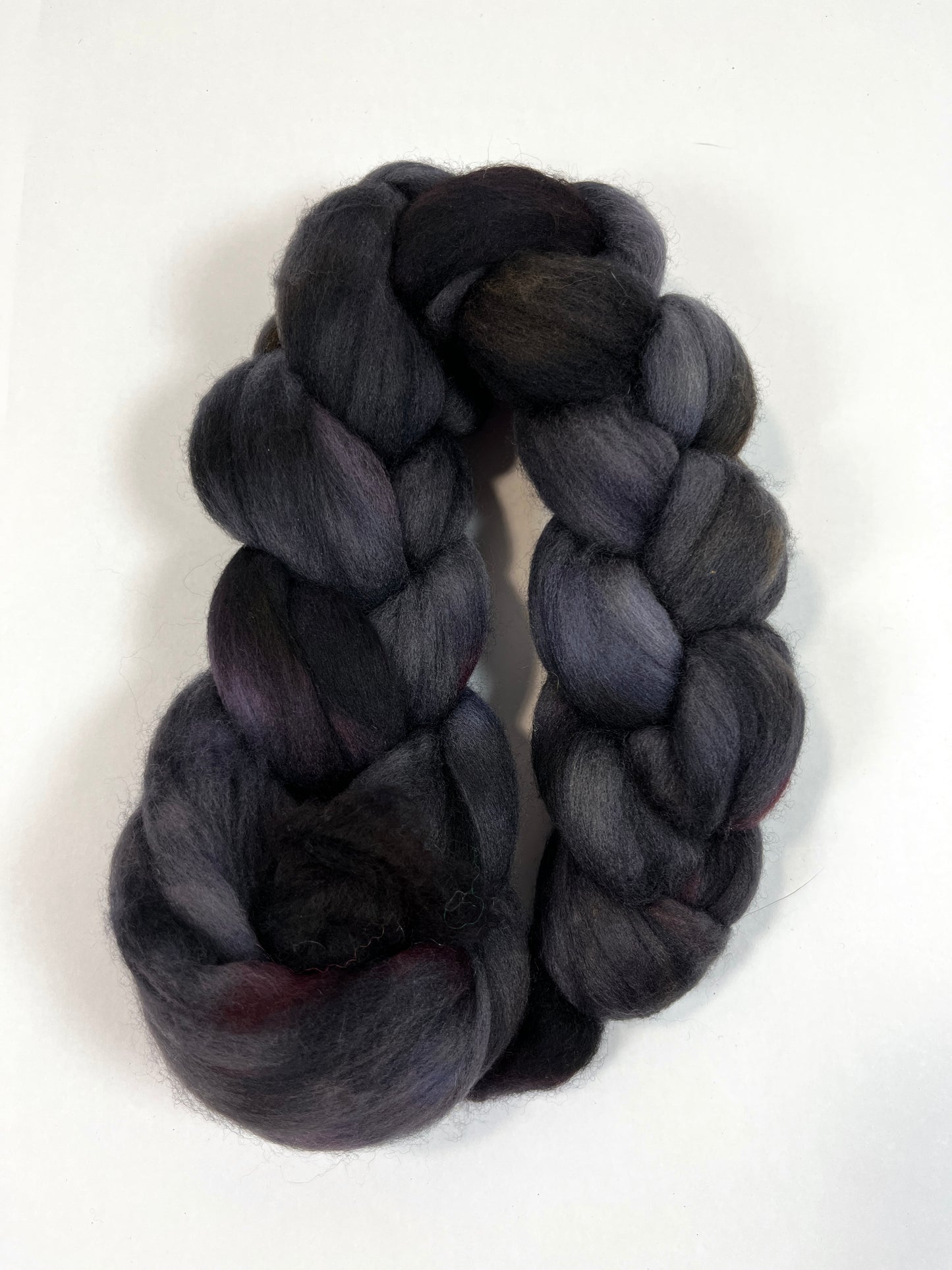 Carbon Oopsie - 2 oz 18.5 micron Merino combed top, roving, spinning fiber, handspinning, felting, needle felting, weaving supplies