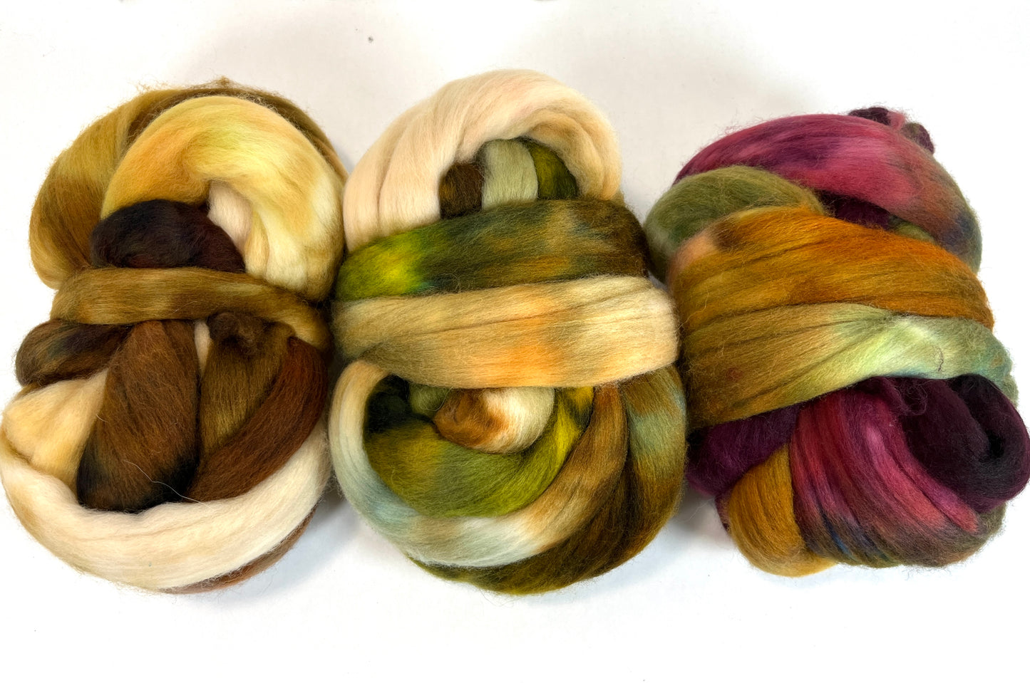 Fade Set - 12 oz total, Polwarth wool combed top, combo spin, plying set, roving, spinning fiber, handspinning, felting, HWR1201