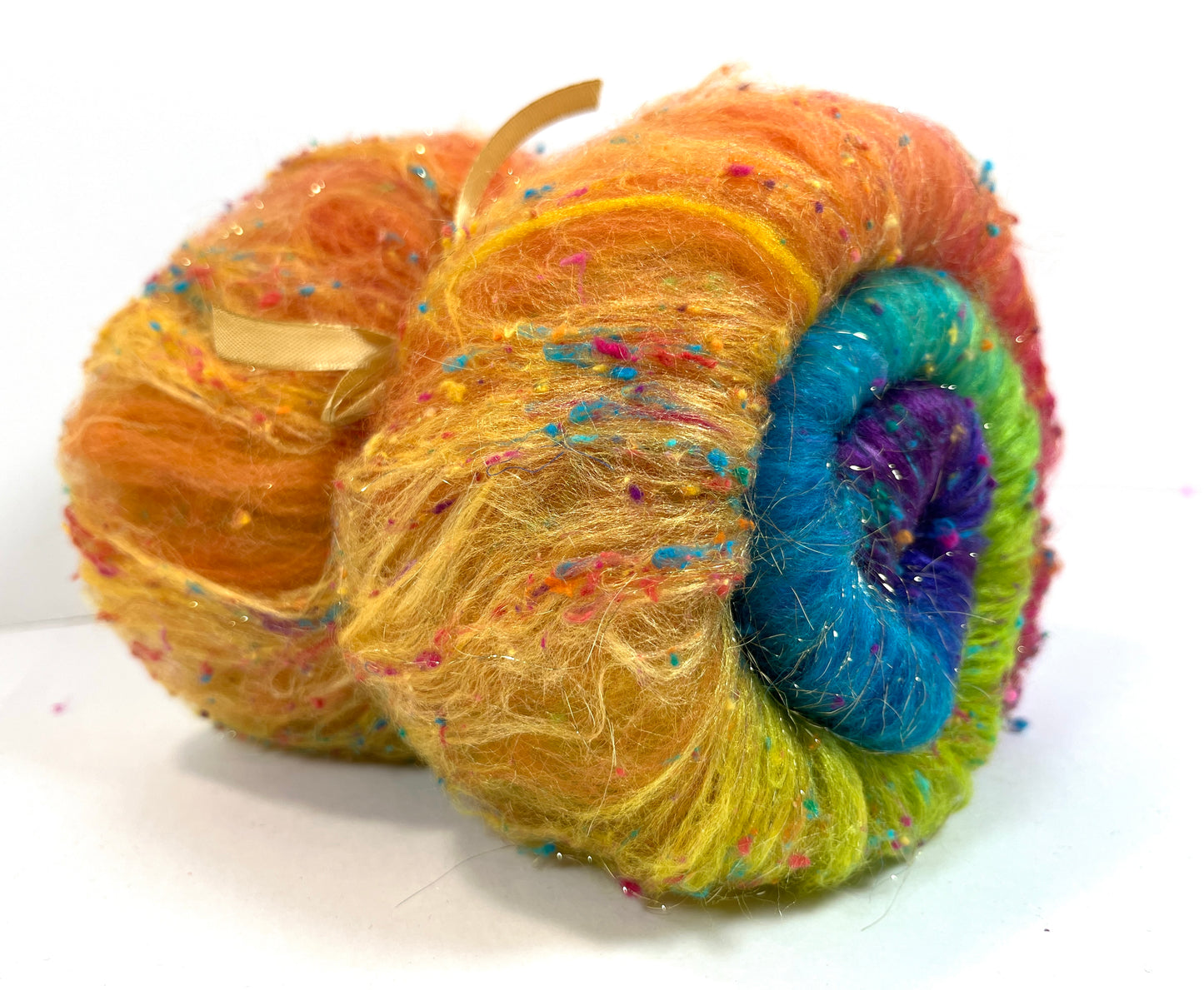 Plumeria Batt 0404-05 - 2.7 oz Corriedale wool, silk, noils, spinning fiber, drumcarded, handspinning, nuno, felting wool