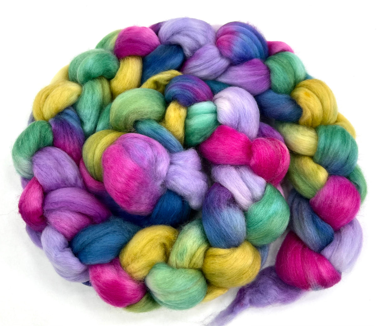 June’s Blooms SC - 4 oz hand painted wool combed top, roving, spinning fiber, handspinning, felting