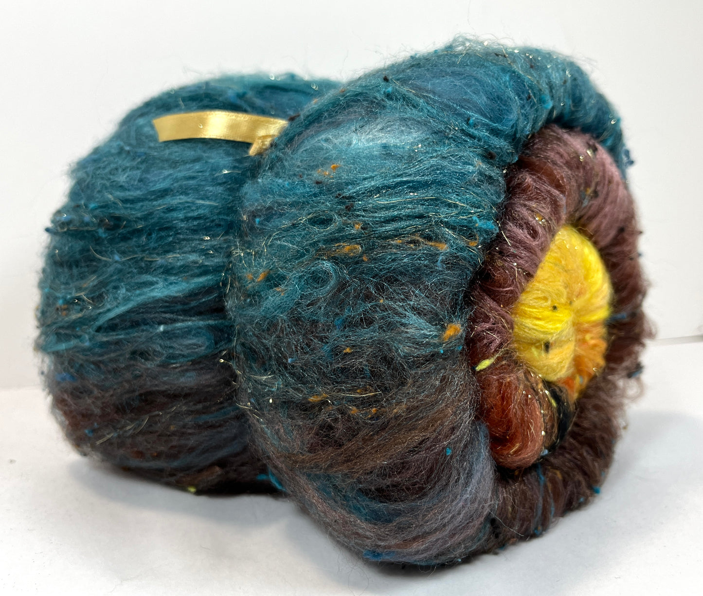 Harvest Moon Batt 1231-04 - 2.7 oz Falkland Merino wool, silk, noils, spinning fiber, drumcarded, handspinning, nuno, felting wool