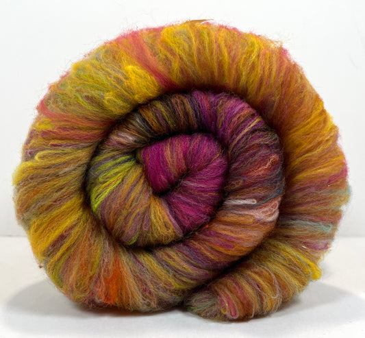Crayon Box Batt 0826-08 - 3.5 oz Soft wool, NO SPARKLE, spinning fiber, drumcarded, handspinning, nuno, felting wool