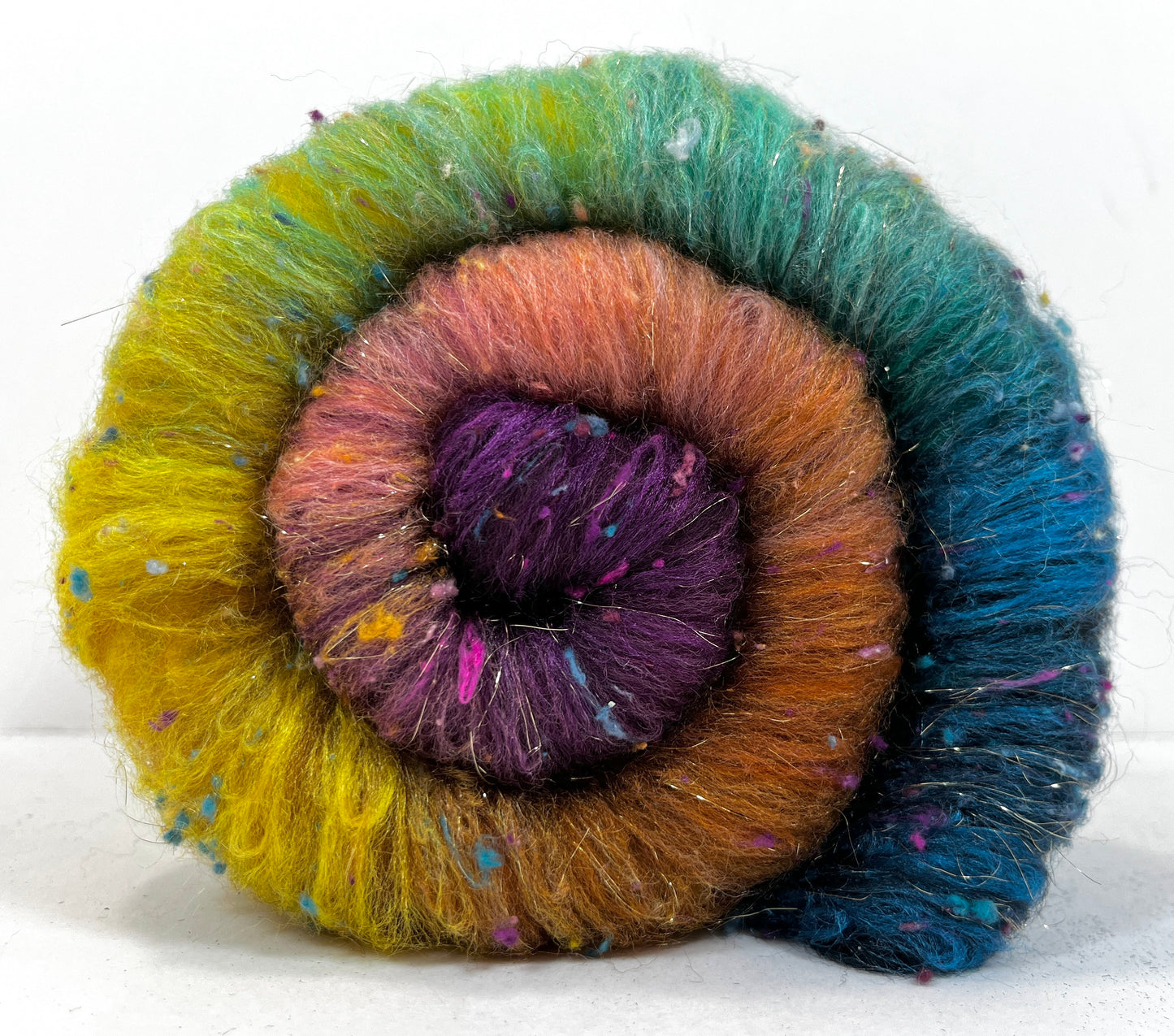 Reverie Batt 0118-03 - 2.6 oz Corriedale wool, silk, noils, spinning fiber, drumcarded, handspinning, nuno, felting wool