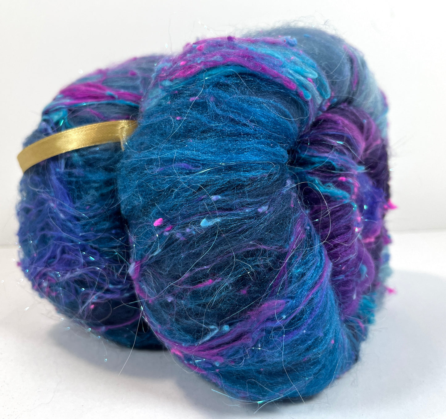 Nightberry Batt 0330-02 - 2.7 oz Polwarth wool, silk, noils, spinning fiber, drumcarded, handspinning, nuno, felting wool