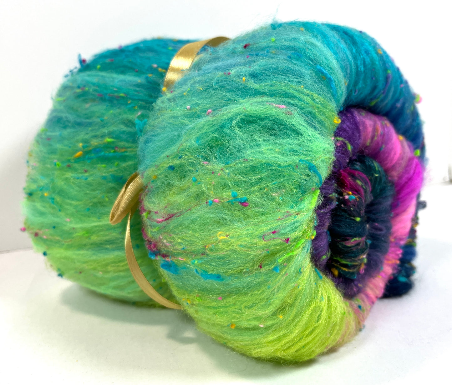Nemesis Batt 0404-01 - 2.8 oz Cormo wool, silk, noils, spinning fiber, drumcarded, handspinning, nuno, felting wool