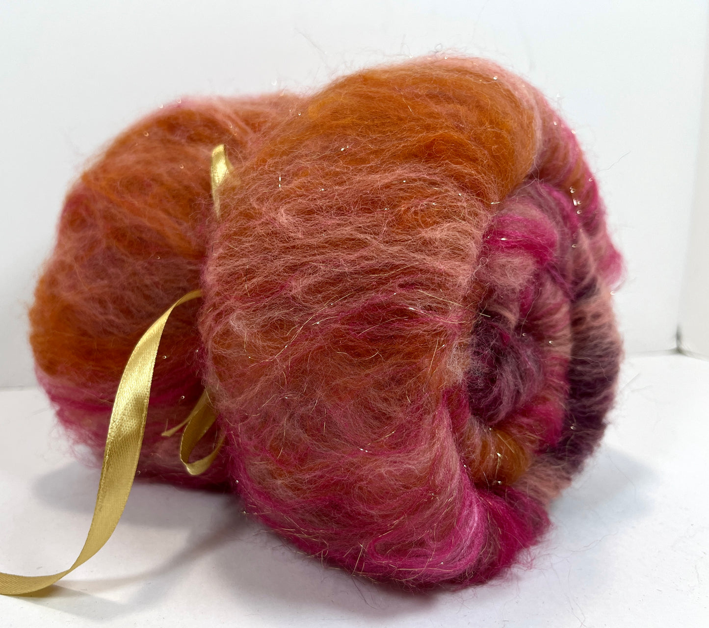 Rowena Special Batt 0829-02 - 3.1 oz Polwarth and Corriedale wool, silk, sparkle, spinning fiber, handspinning, nuno, felting wool, weaving, spindle
