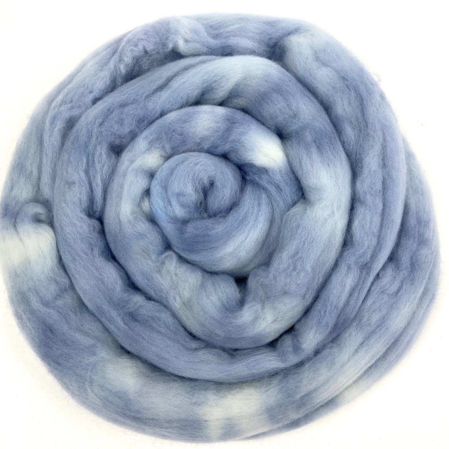 April Mist - 2 oz hand dyed semisolid wool combed top