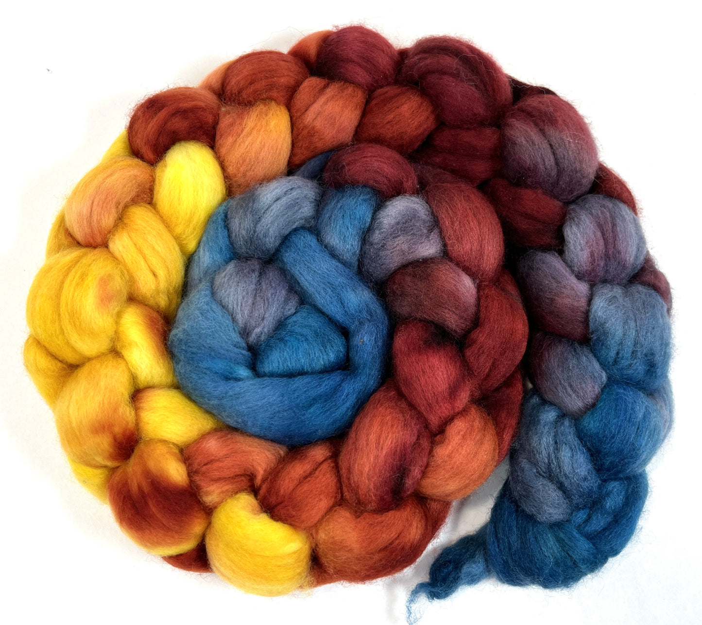 Test Braid 1210-06, 4 oz Polwarth wool combed top, roving, spinning fiber, handspinning, felting, needle felting, weaving supplies