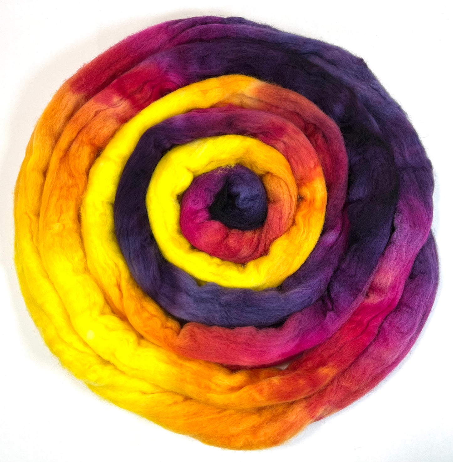 Sassy SC - 4 oz hand painted wool combed top, roving, spinning fiber, handspinning, felting