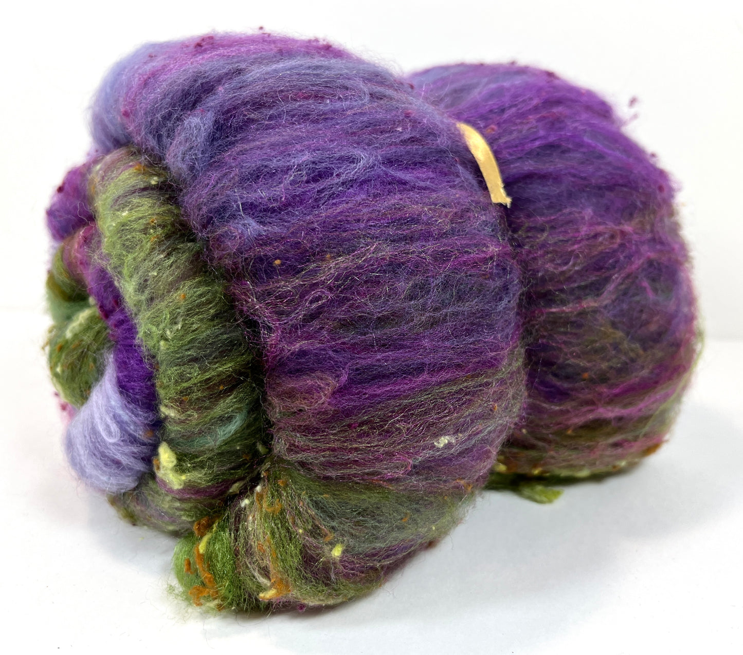 Arabesque Batt 1107-07 - 2.5 oz Falkland Merino wool, silk, noils, spinning fiber, drumcarded, handspinning, nuno, felting wool