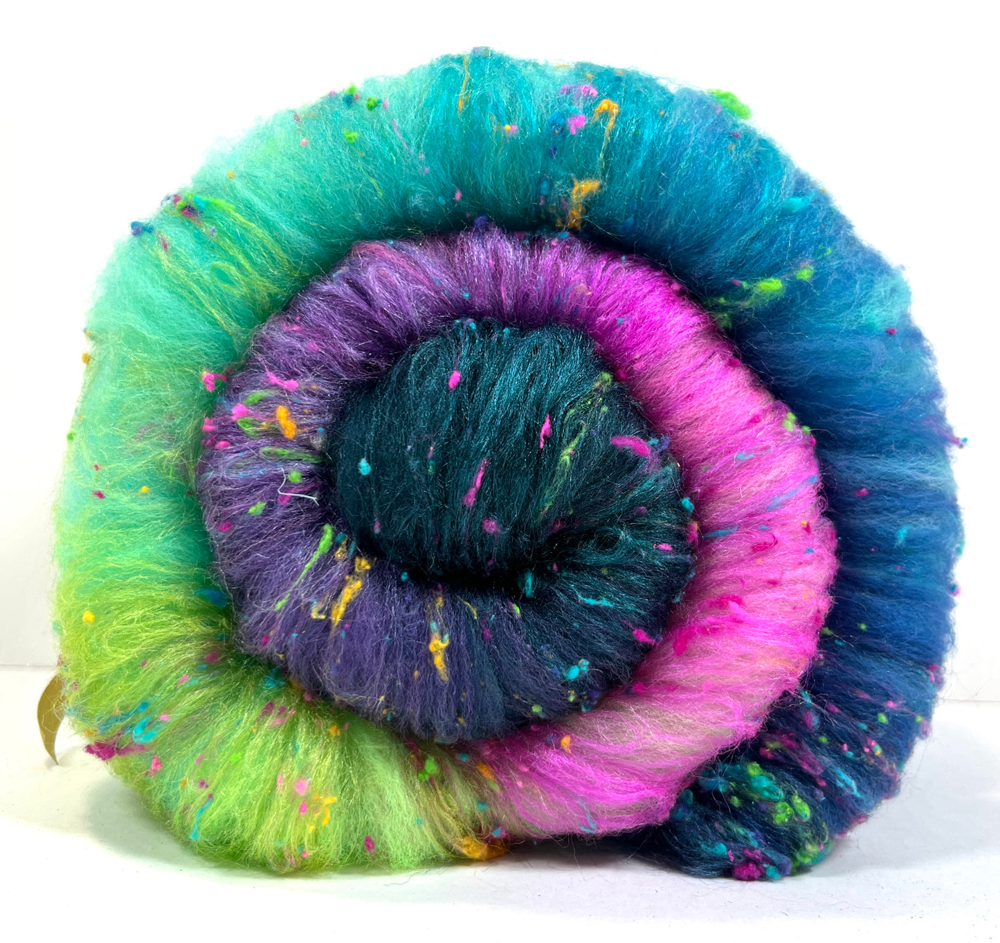 Nemesis Batt 0404-02 - 2.7 oz Cormo wool, silk, noils, spinning fiber, drumcarded, handspinning, nuno, felting wool
