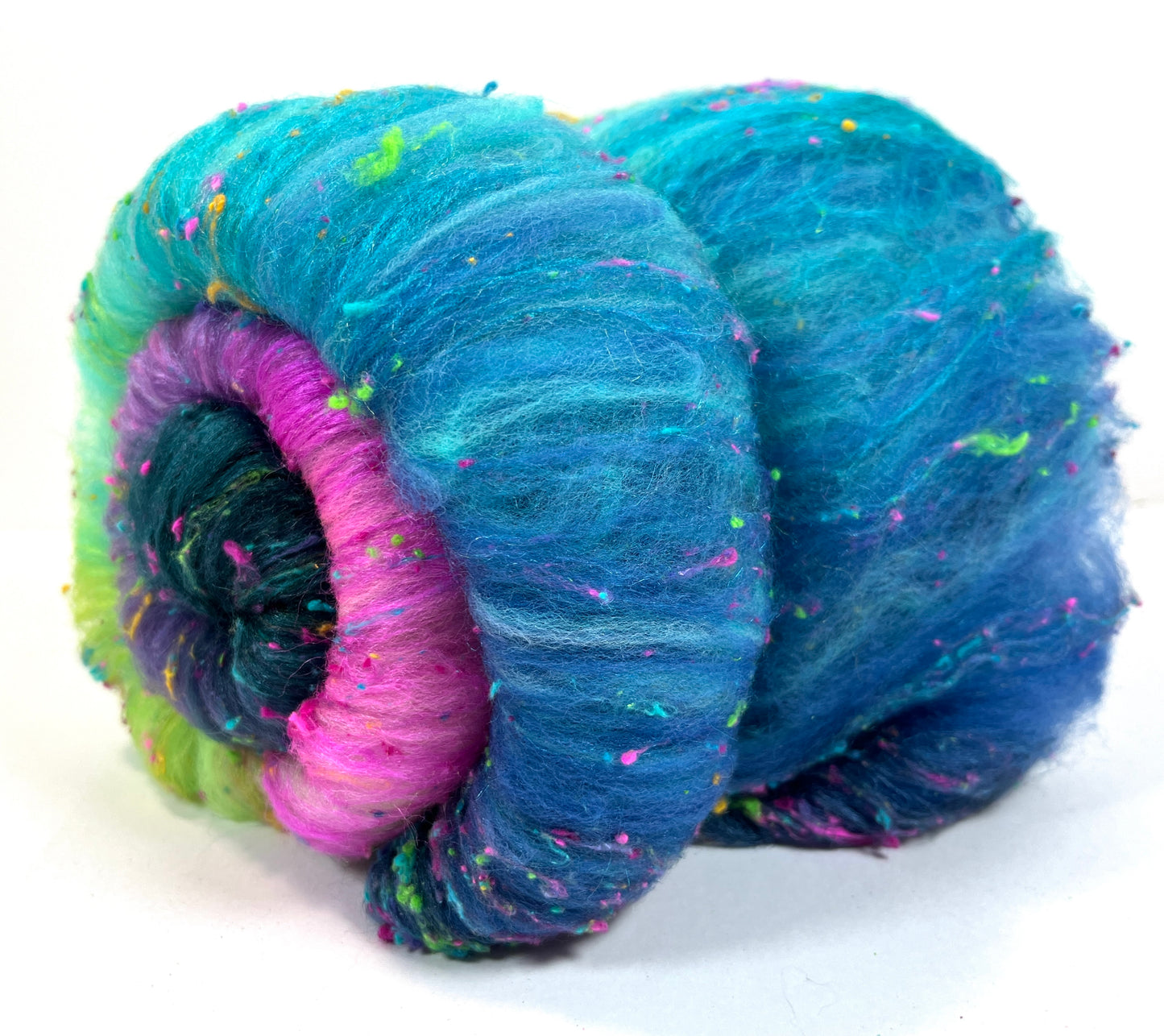 Nemesis Batt 0404-02 - 2.7 oz Cormo wool, silk, noils, spinning fiber, drumcarded, handspinning, nuno, felting wool