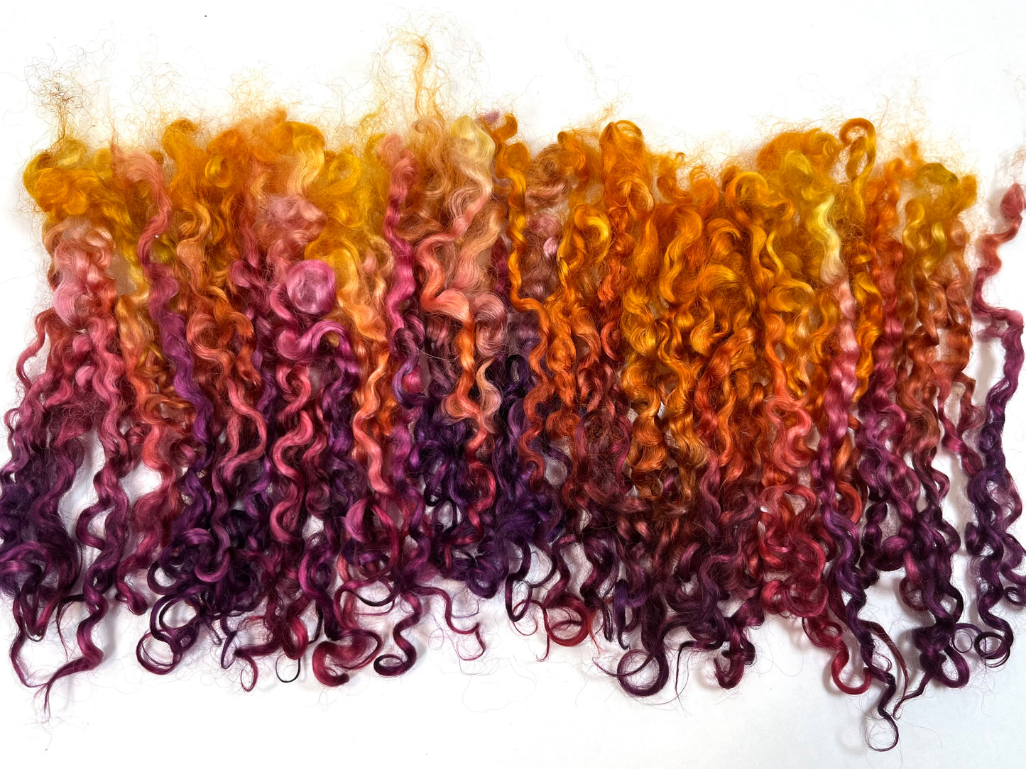 Wensleydale Locks, .7 oz, super clean, spinning, felting, fiber art, doll hair, nuno, lockspun yarn, 0715-04