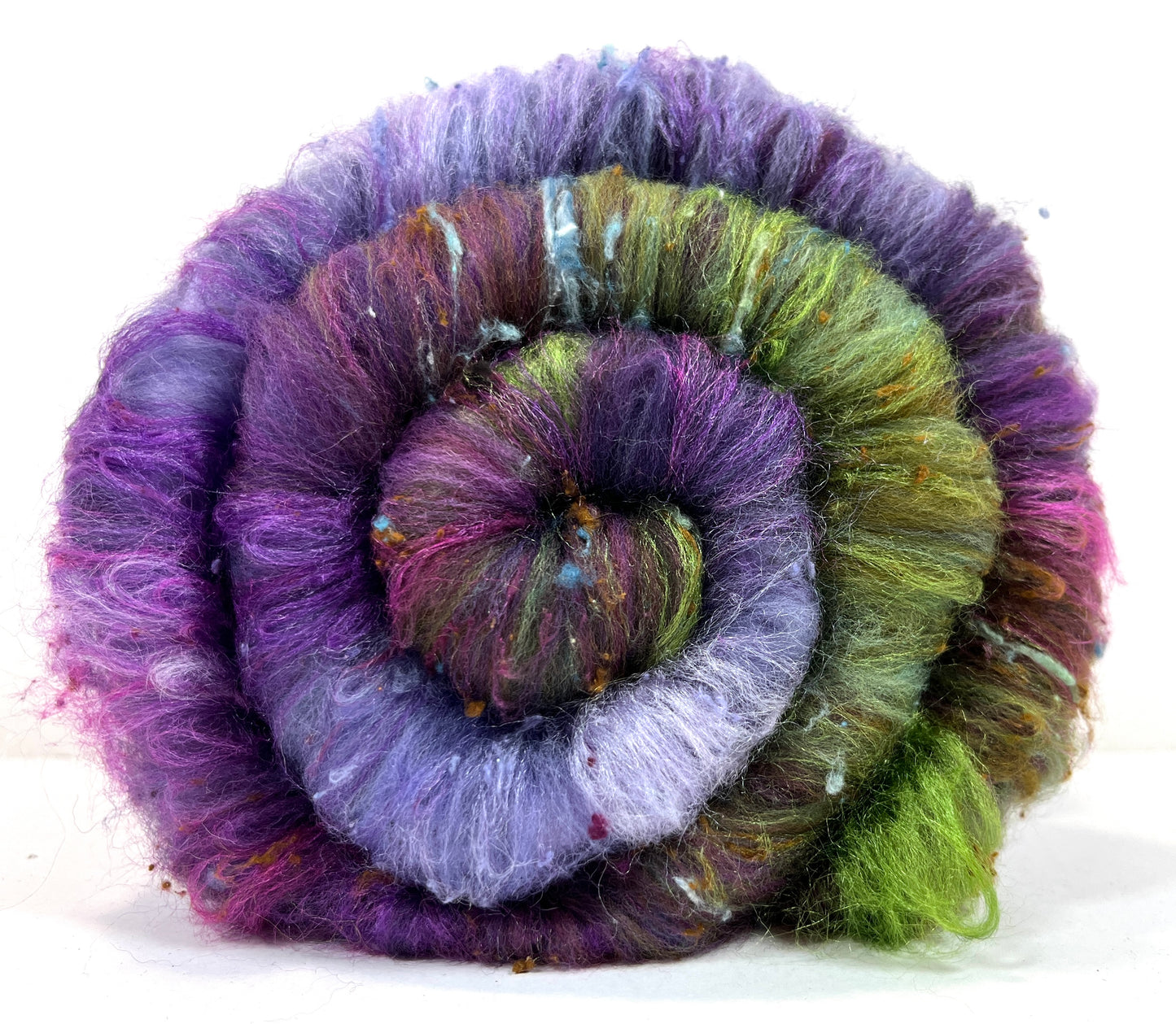 Arabesque Batt 1107-06 - 2.6 oz Falkland Merino wool, silk, noils, spinning fiber, drumcarded, handspinning, nuno, felting wool