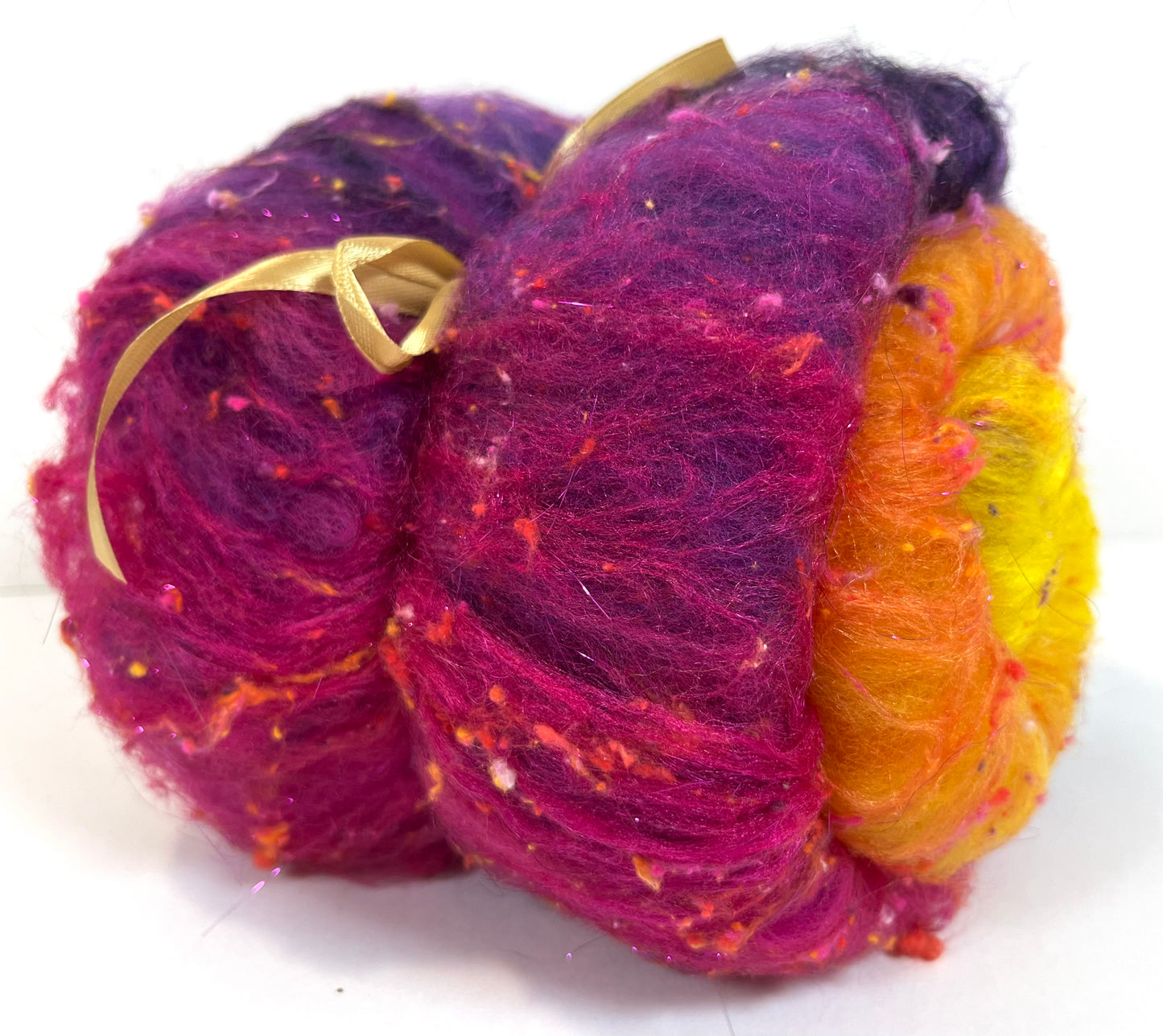 Sassy Gradient Batt 0520-06 - 2.4 oz Cormo wool, silk, noils, spinning fiber, drumcarded, handspinning, nuno, felting wool