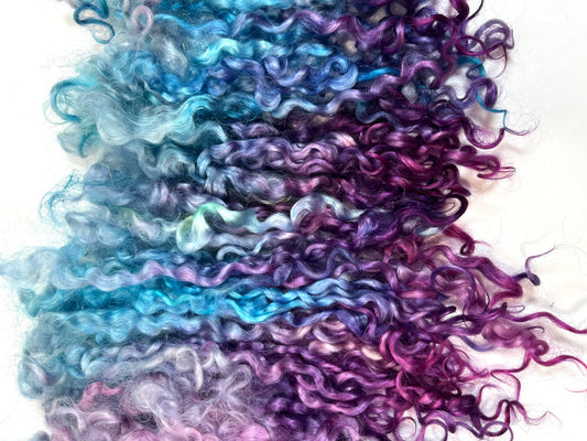 Wensleydale Locks, .9 oz, super clean, spinning, felting, fiber art, doll hair, nuno, lockspun yarn, 0715-02
