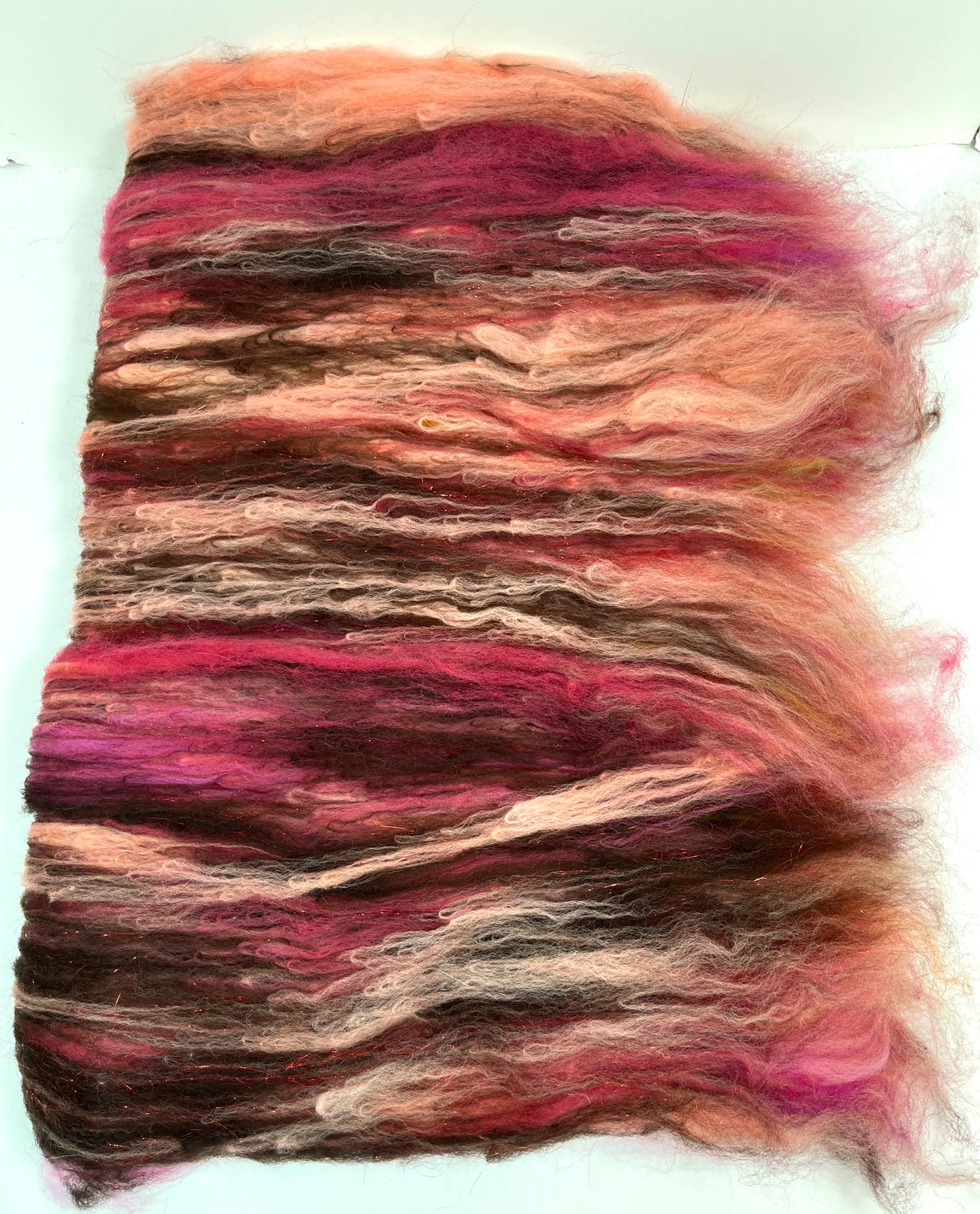 Crayon Box Batt 0618-07 - 3 oz Soft wool, sparkle, spinning fiber, drumcarded, handspinning, nuno, felting wool