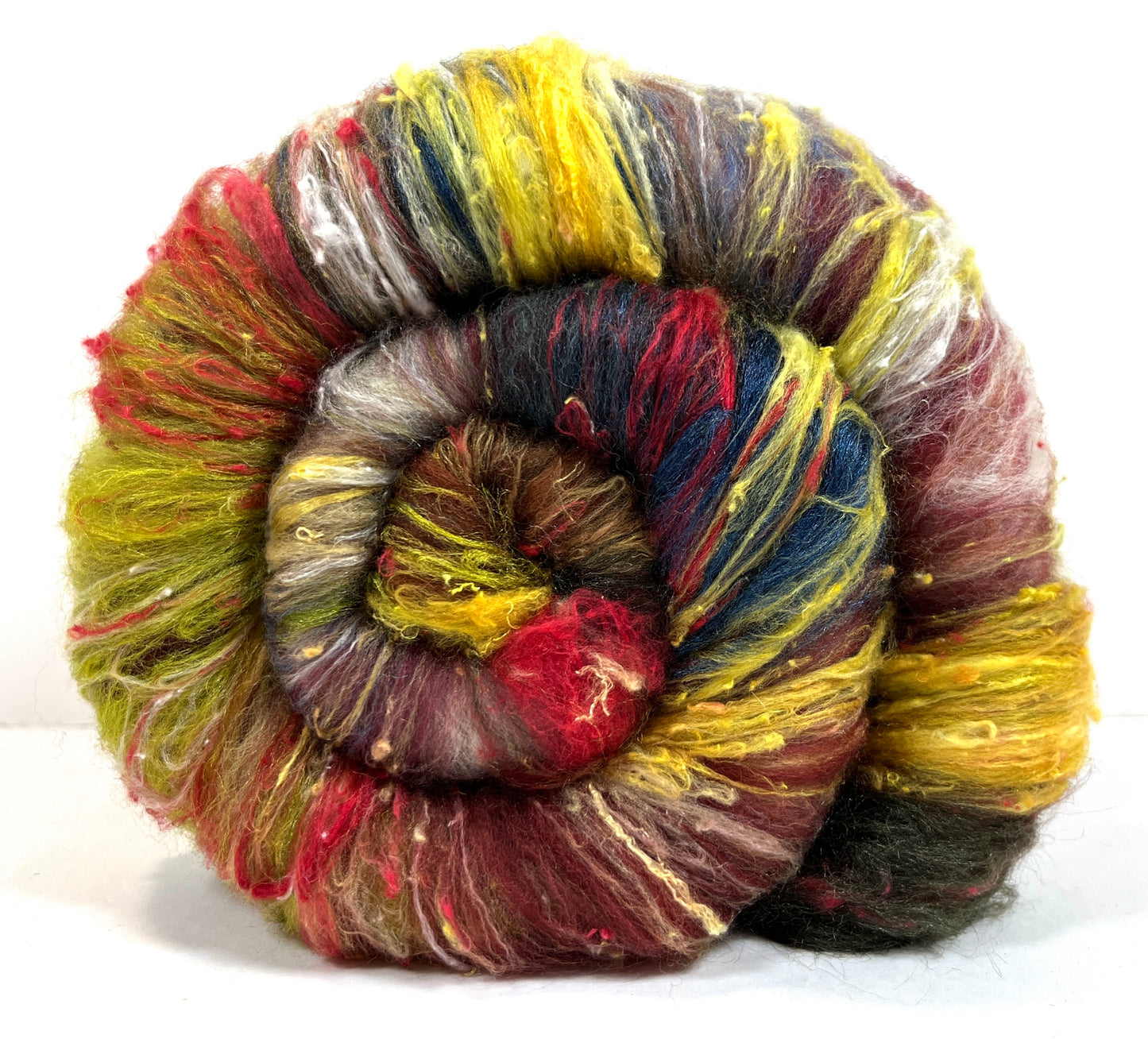 Art Batt 0407-04 - 3.5 oz soft wool, silk, noils, spinning fiber, drumcarded, handspinning, nuno, felting wool