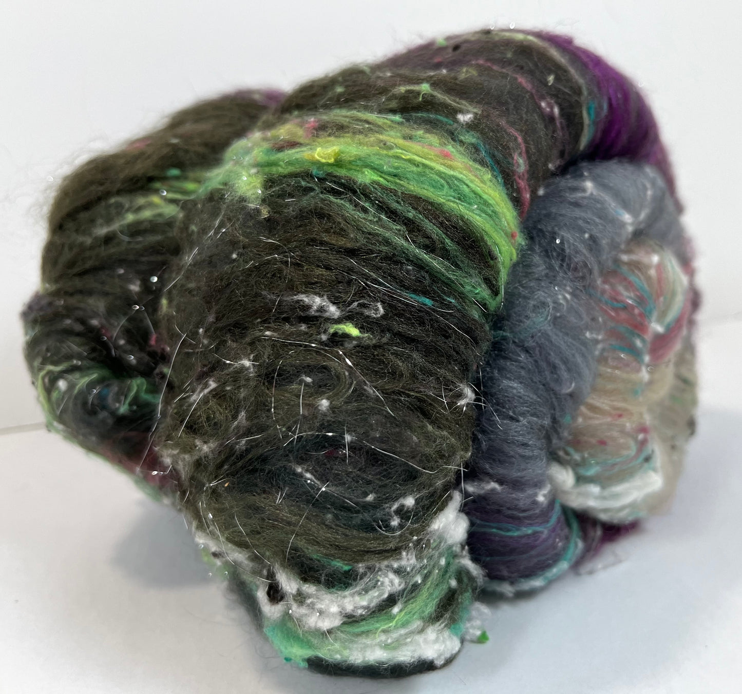 Morning Fog Gradient Batt 0608-03 - 2.4 oz Polwarth wool, silk, noils, spinning fiber, drumcarded, handspinning, nuno, felting wool