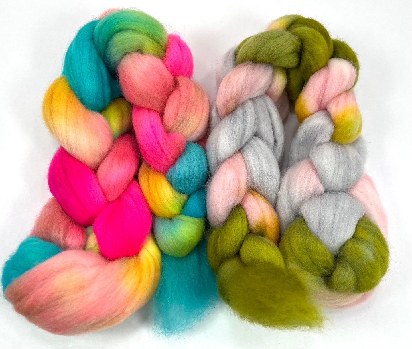 Braaains! and Fairy Dust combo - 4 oz total, Falkland Merino wool combed top, roving, spinning fiber, handspinning, felting