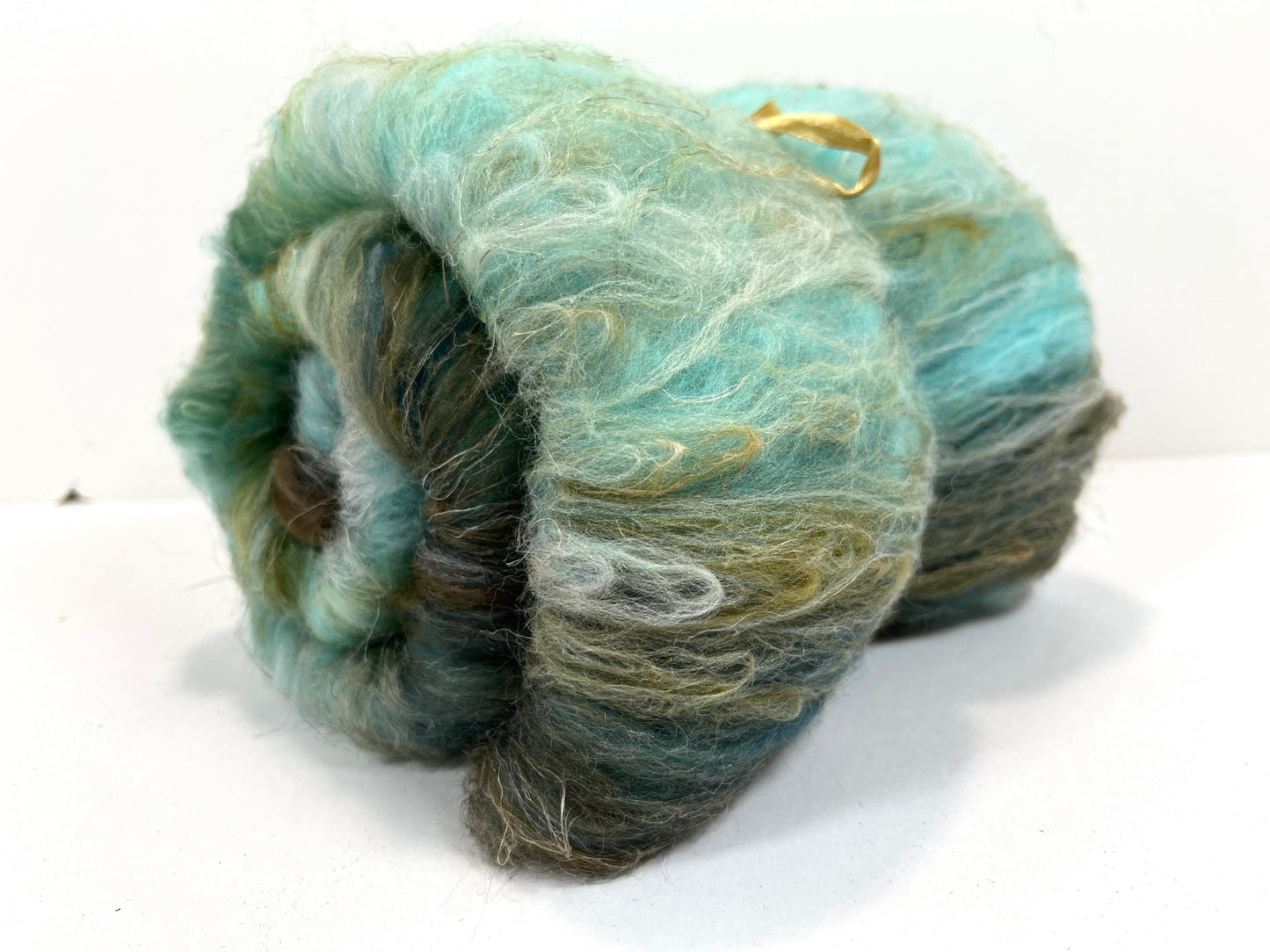 Tide Pool Special Batt 0830-02 - 3.2 oz Merino and Polwarth wool, silk, flax, spinning fiber, handspinning, nuno, felting wool, weaving, spindle