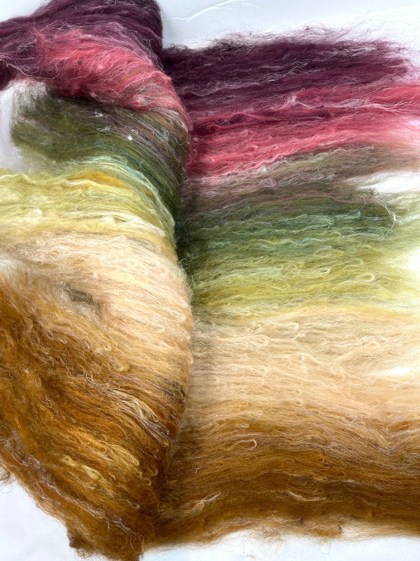 Renaissance Batt 0211-01 - 2 oz Merino, silk, flax wool, silk, spinning fiber, drumcarded, handspinning, nuno, felting wool