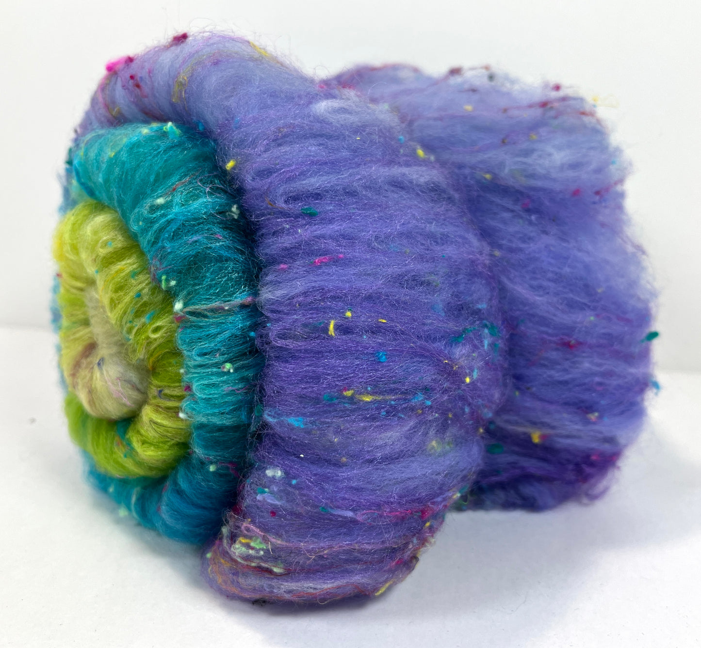 Chrysalis Batt 1107-02 - 2.3 oz Falkland Merino wool, silk, noils, spinning fiber, drumcarded, handspinning, nuno, felting wool