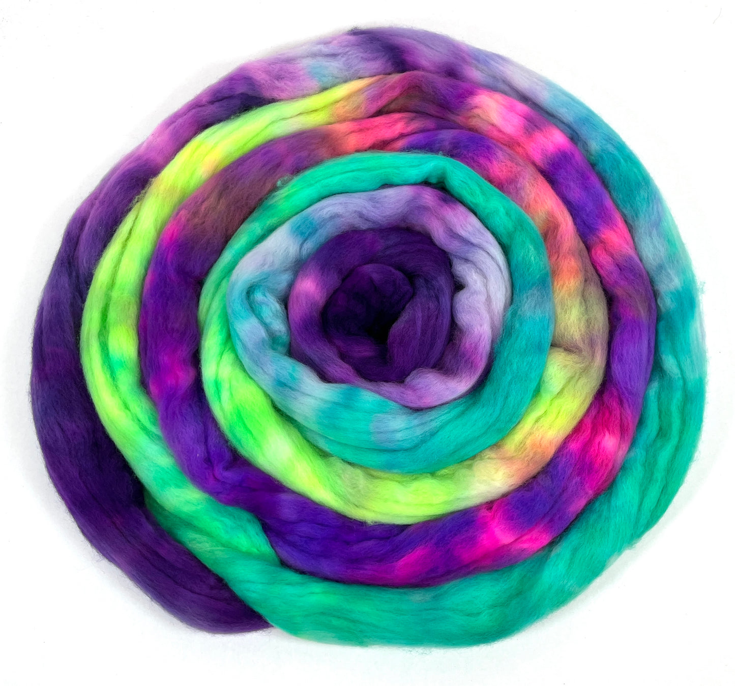 Disco Fever MG - 4 oz hand painted wool combed top, roving, spinning fiber, handspinning, felting