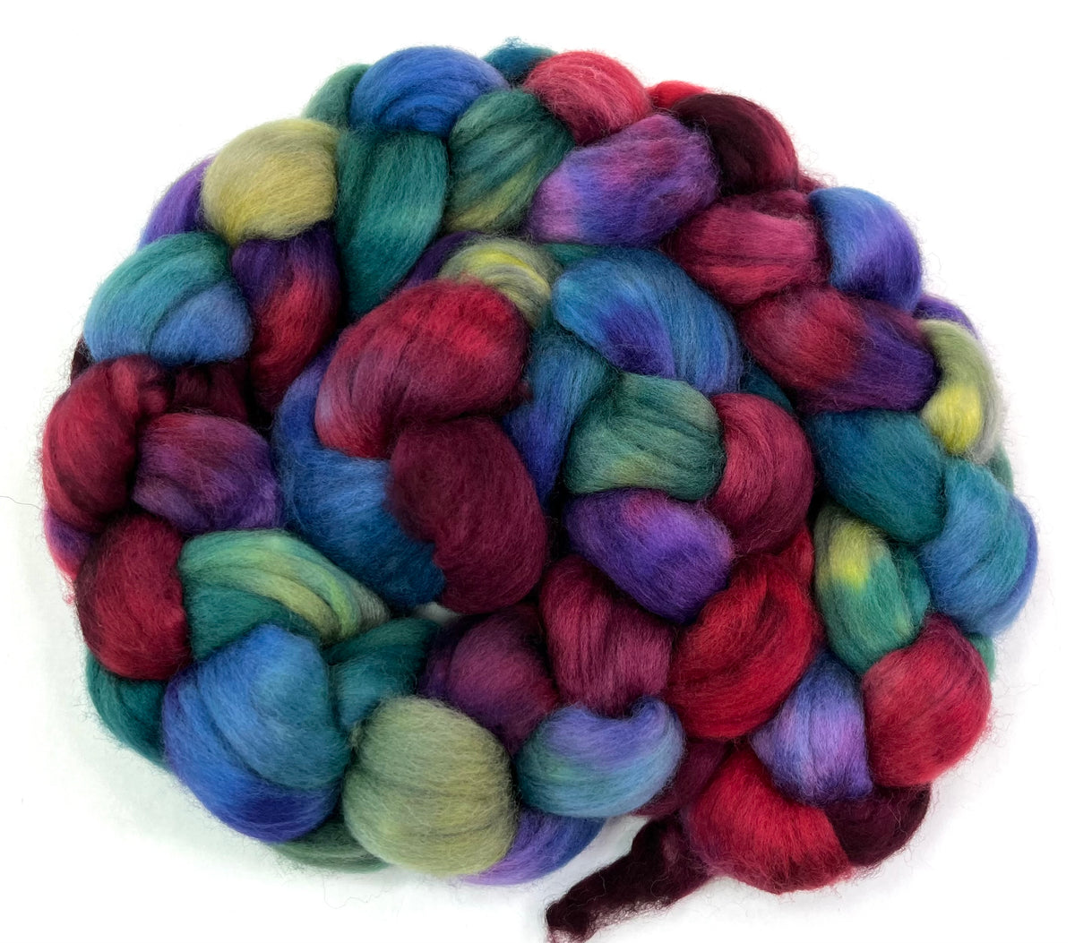 Madeline SC - 4 oz hand painted wool combed top, roving, spinning fiber, handspinning, felting
