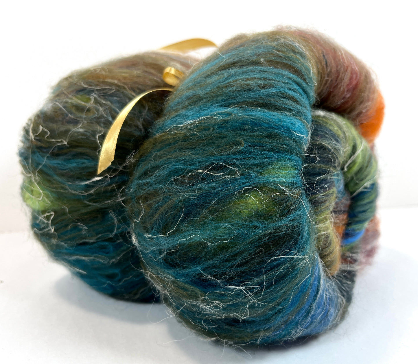 Crayon Box Batt 1003-04 - 3.7 oz Soft wool, silk, flax, hemp, NO SPARKLE, spinning fiber, drumcarded, handspinning, nuno, felting wool