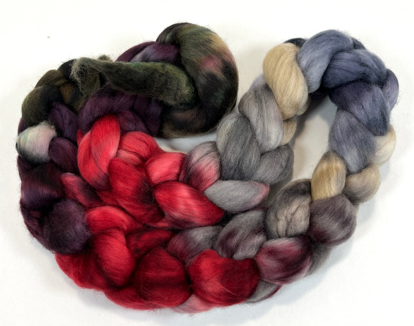 Ghoulish MG - 4 oz hand painted wool combed top, roving, spinning fiber, handspinning, felting