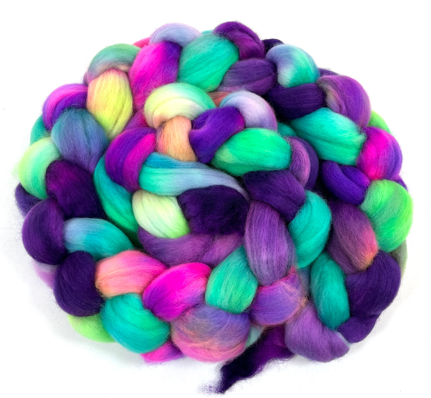 Disco Fever SC - 4 oz hand painted wool combed top, roving, spinning fiber, handspinning, felting