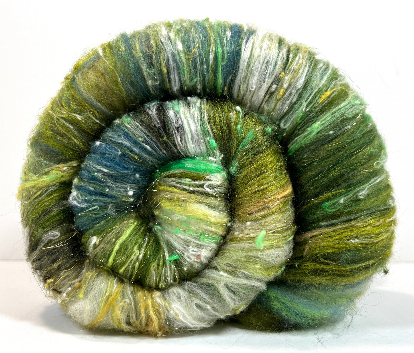Art Batt 0407-03 - 3.5 oz soft wool, silk, noils, spinning fiber, drumcarded, handspinning, nuno, felting wool