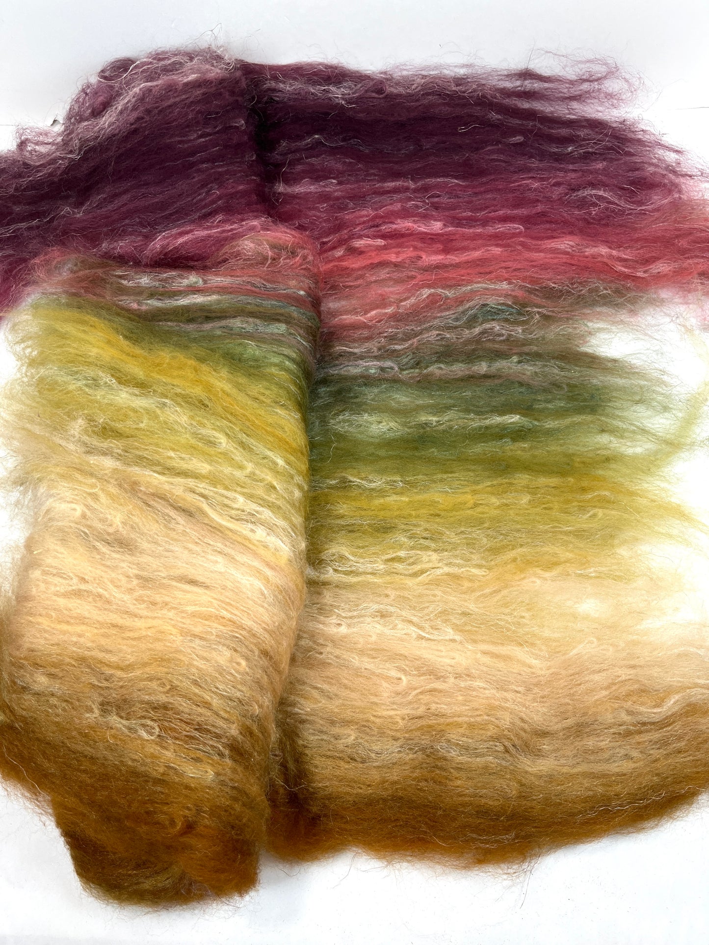 Renaissance Batt 0211-02 - 2 oz Merino, silk, flax wool, silk, spinning fiber, drumcarded, handspinning, nuno, felting wool
