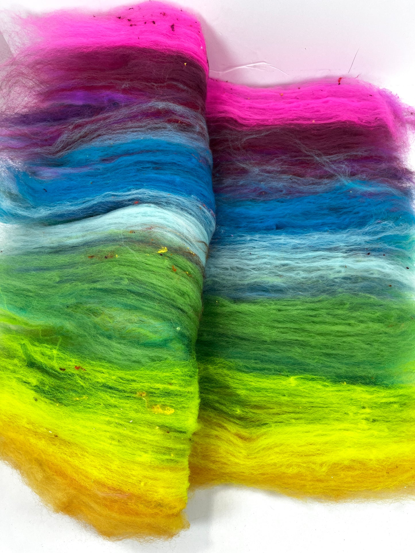 Crayon Box Batt 0214-01, 3.6 oz Soft wool, NO SPARKLE, spinning fiber, drumcarded, handspinning, nuno, felting wool